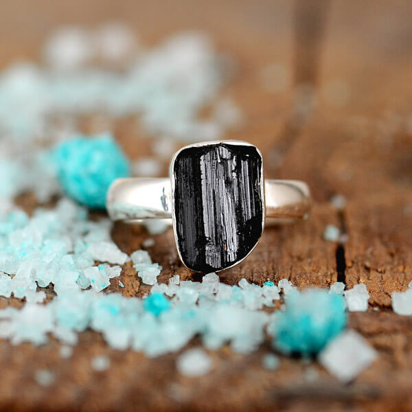 Boho Black Tourmaline Ring