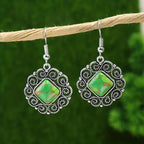Silver Mandala Earrings & Matching Necklace