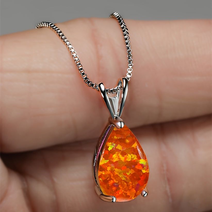 Opal Infinity Pendant Necklace