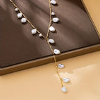Pearl Cascade Y-Lariat Necklace