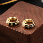 Vintage Geometric Onyx Earrings