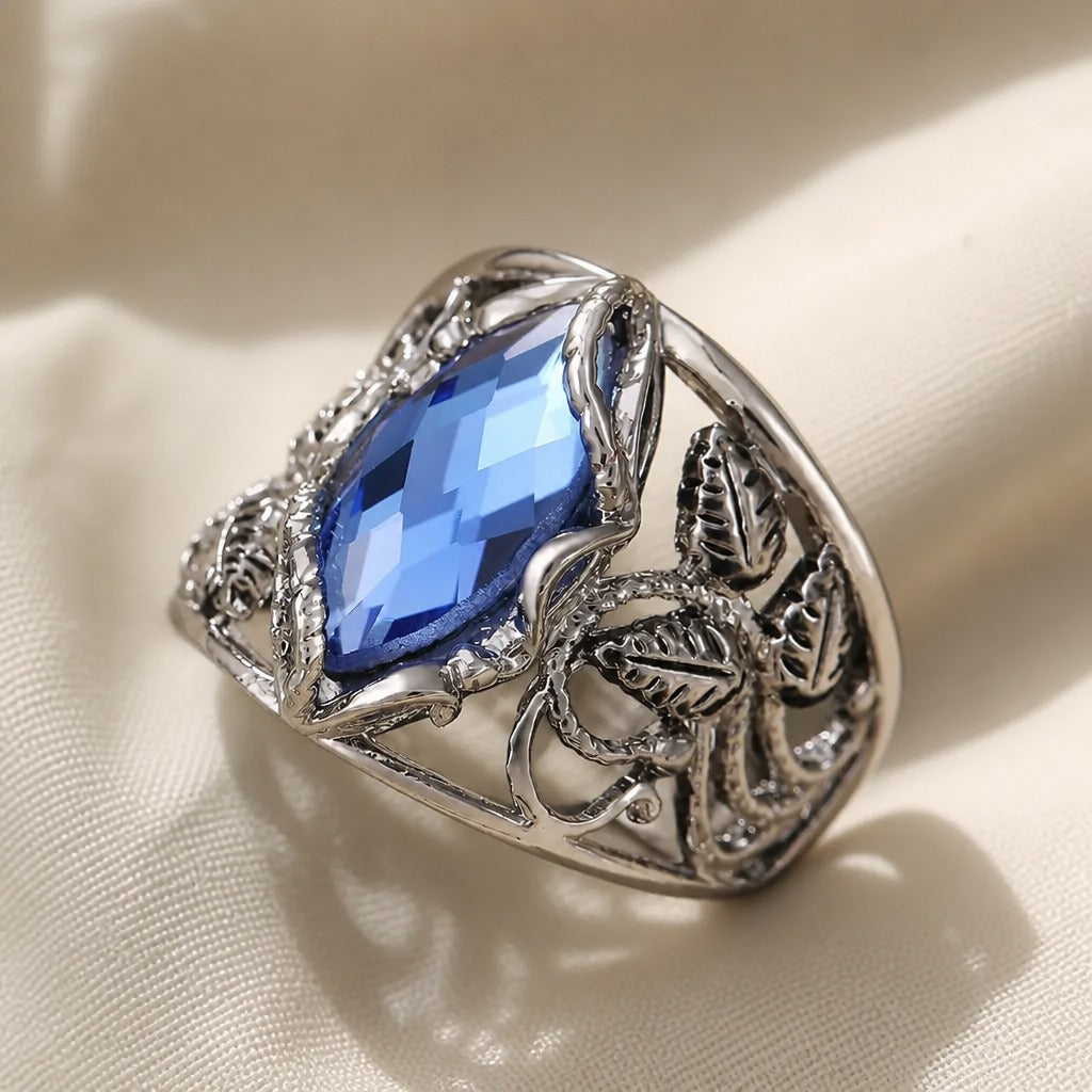 Regal Sapphire Leaf Ring