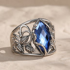 Regal Sapphire Leaf Ring
