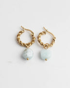 Louane Graceful Drop Stone Twisted Earrings