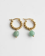 Louane Graceful Drop Stone Twisted Earrings