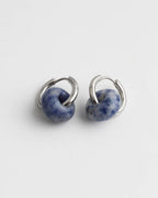 Stone Donut Hoop Earrings