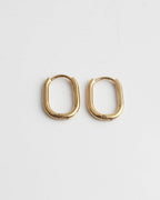 Sleek Oval Huggie Hoop Earrings