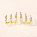 Elegant Rhinestone Three Claw Earrings