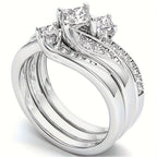 Princess Cluster Ring Set