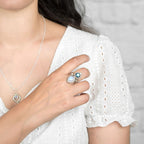 Celestial Moonstone Labradorite Ring