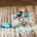 Celestial Moonstone Labradorite Ring