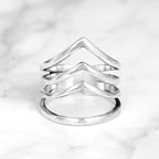 Triple Chevron Boho Ring