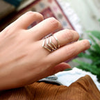 Triple Chevron Boho Ring