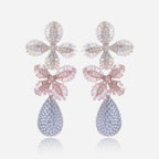 Crystal Blossom Drop Earrings