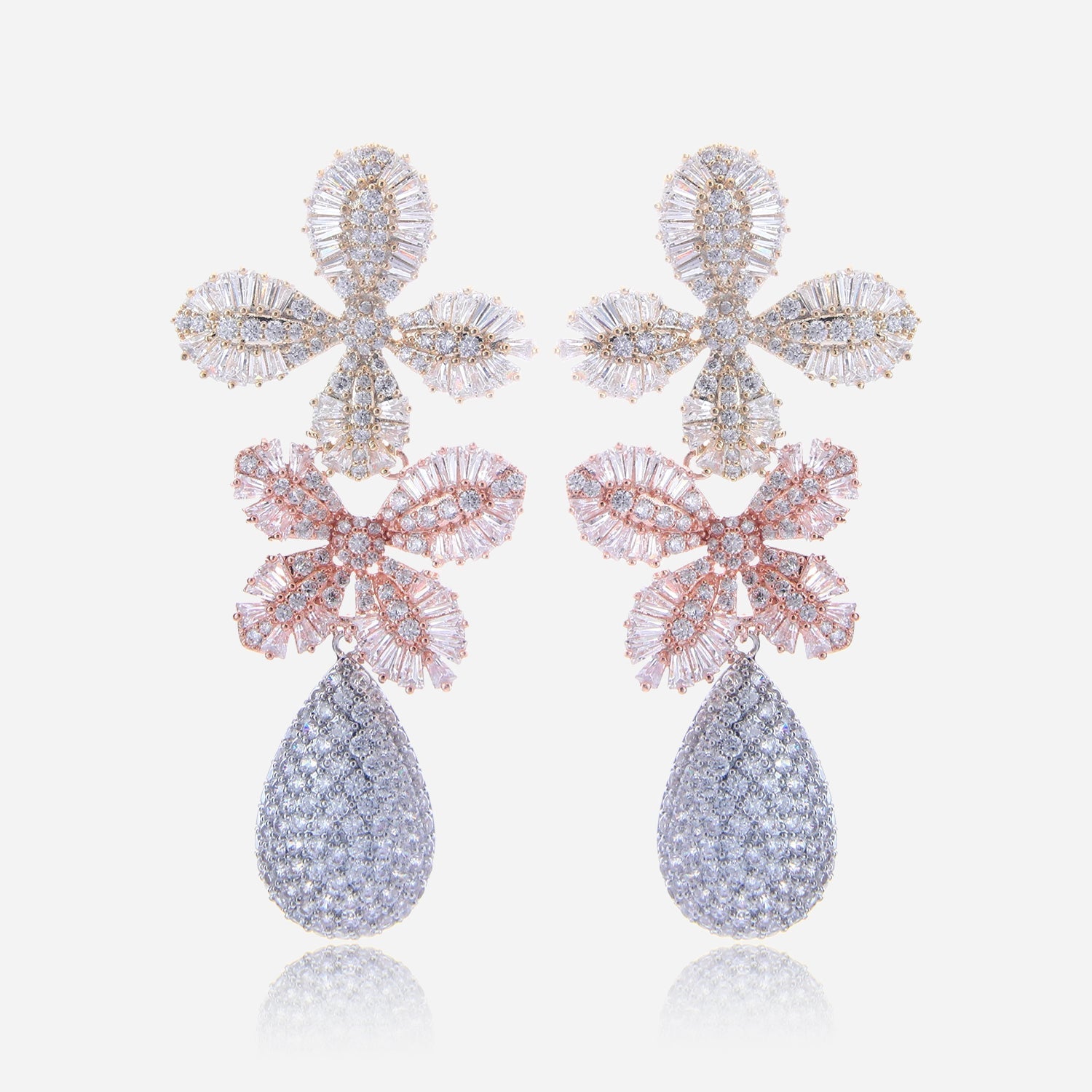 Crystal Blossom Drop Earrings