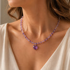 Majestic Heart Amethyst Pendant Necklace