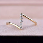 White Gold Dainty Z-Shaped Zirconia Ring