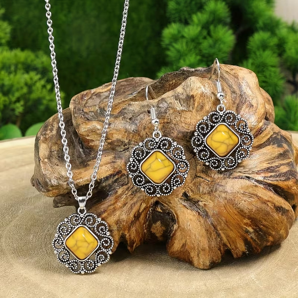 Boho Yellow Filigree Set