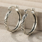 Vintage Hand Carved Textured Earrings