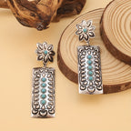 Vintage Turquoise Flower Earrings