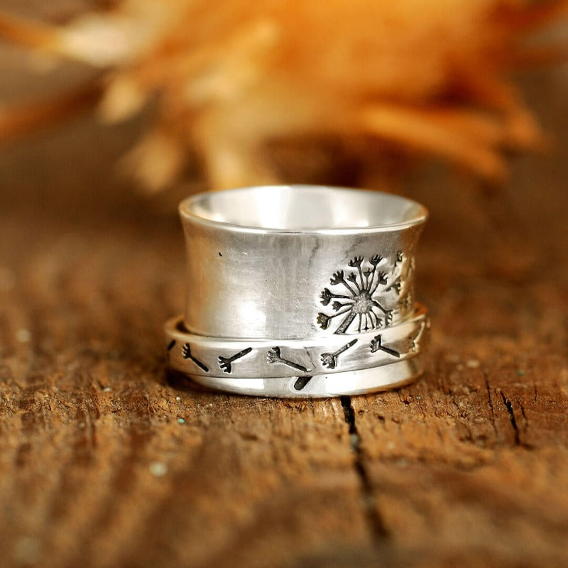 Spinner Dandelion Band Ring