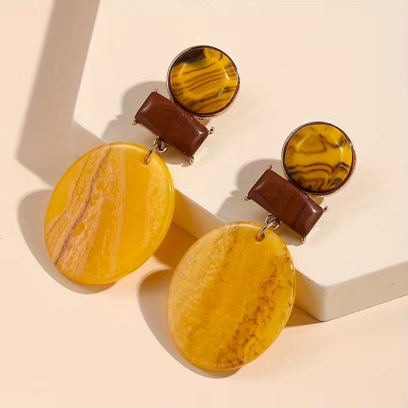 Timeless Amber Disc Earrings