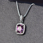 Cushion Cut Halo Pendant Necklace