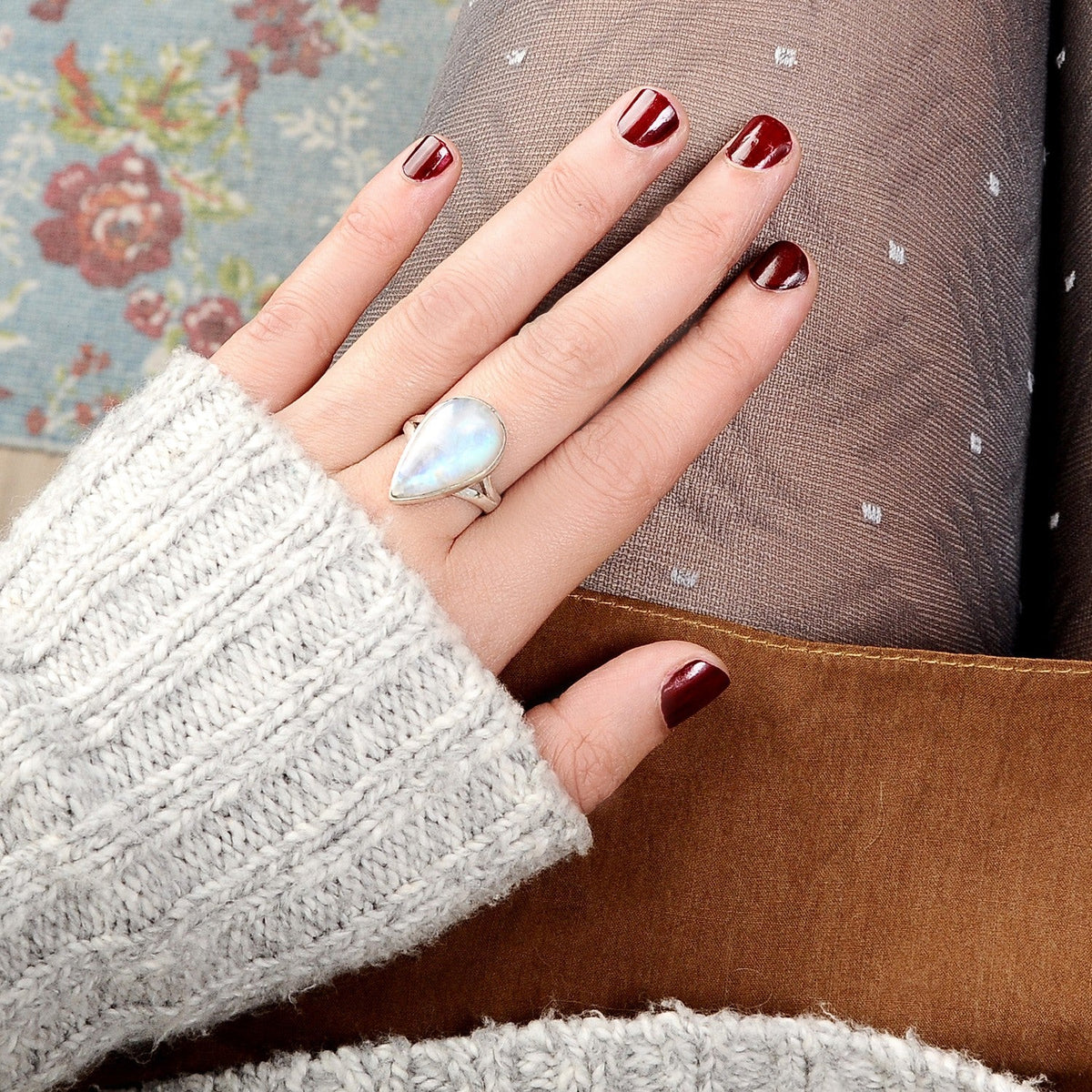 Teardrop Large Moonstone Ring