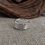 Hammered Style Silver and Gold Ring