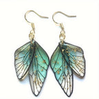 Butterfly Wing Resin Drop Earrings