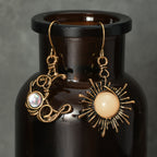 Sun and Moon Opal Earrings
