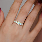 Five Stone Opal Gold Ring