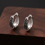 Vintage Geometric Onyx Earrings