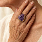 Elemental Allure Natural Amethyst Adjustable Ring