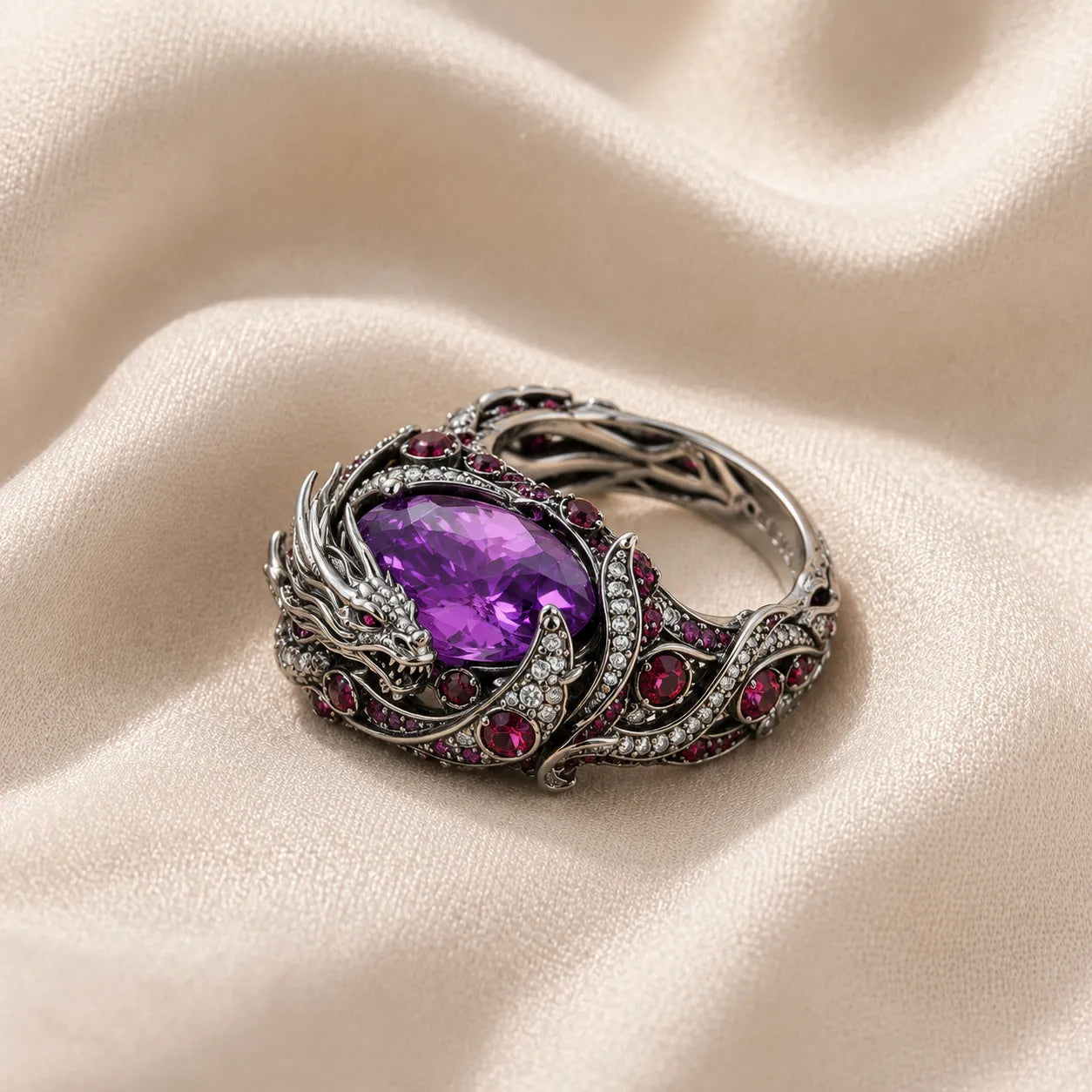 Dragon Shaped Silver Ring