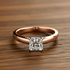 White Gold Square Crystal Ring