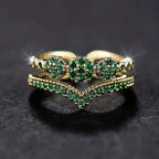 Sparkling Emerald Pearls Ring