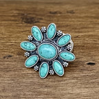 Dazzling Turquoise Floral Marquise Earrings