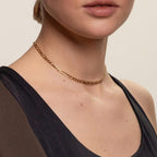 Elegant Figaro Gold Chain Choker