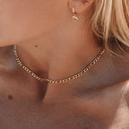 Elegant Figaro Gold Chain Choker