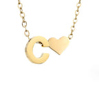 Personalized Gold Initial Heart Necklace
