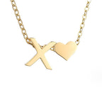 Personalized Gold Initial Heart Necklace