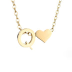 Personalized Gold Initial Heart Necklace
