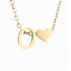 Personalized Gold Initial Heart Necklace