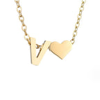 Personalized Gold Initial Heart Necklace