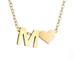 Personalized Gold Initial Heart Necklace
