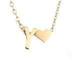 Personalized Gold Initial Heart Necklace