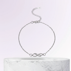 Delicate Infinity Charm Silver Anklet