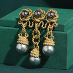 Gilded Knot Pearl Brooch