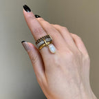 Gilded Pearl Drop Ring